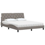 vidaXL Lit avec matelas taupe 160x200 cm tissu
