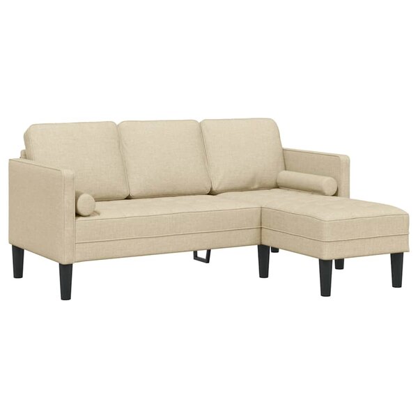 vidaXL Ensemble de Canapés avec coussin Crème Polyester