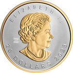 Monnaie en argent 20 dollars g 31.1 (1 oz) millésime 2023 maple leaf