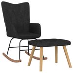 vidaXL Chaise à bascule avec repose-pied Noir Tissu