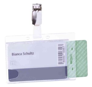 lot de 25 double porte-badges avec clip transparent DURABLE