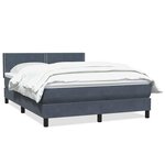 vidaXL Sommier à lattes de lit et matelas gris foncé 140x210cm velours