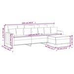 vidaXL Canapé à 3 places avec repose-pieds Gris clair 210 cm Tissu
