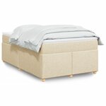 vidaXL Sommier à lattes de lit avec matelas crème 120x190 cm tissu