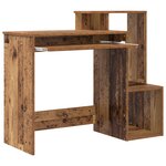 vidaXL Bureau d'ordi marron Bois ancien Bois d'ingénierie Taille moyenne