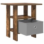 vidaXL Table de chevet avec tiroir 2 Pièces Chêne fumé 41 x 40 x 45 cm