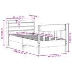 vidaXL Cadre de lit sans matelas cire marron 75x190 cm bois pin massif