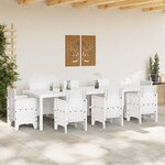 vidaXL Table de jardin pour repas Blanc 300 x 100 x 73 cm polyrotin