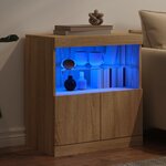 vidaXL Buffet avec lumières LED chêne sonoma 60x37x67 cm
