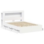 vidaXL Cadre de lit avec rangement avec tête de lit Blanc 150 x 200 cm