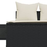 vidaXL Chaise longue double avec coussins noir résine tressée