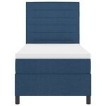 vidaXL Lit à ressorts avec matelas Bleu 90 x 190 cm tissu