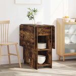 vidaXL Table à dîner 115 x 70 x 75 cm Bois d'ingénierie Chêne fumé