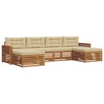 vidaXL Ensemble de canapés d'extérieur 6 pc Naturel et Beige