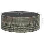 vidaXL Salon de jardin 7 Pièces avec coussins Résine tressée Gris