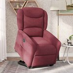 vidaXL Fauteuil inclinable électrique rouge bordeaux tissu