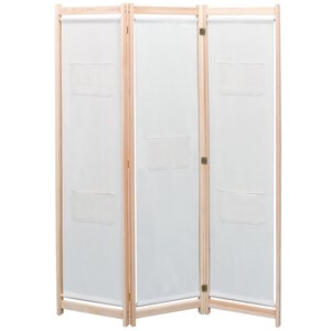 vidaXL Cloison de séparation 3 panneaux Crème 120x170x4 cm Tissu