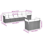 vidaXL Salon de jardin 8 Pièces avec coussins gris clair résine tressée
