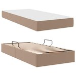 vidaXL Lit avec rangement et matelas 2 Pièces Cappuccino Cuir