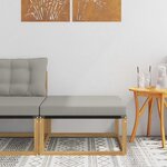 vidaXL Pouf d'Extérieur Bois d'acacia massif et Textilène Blanc