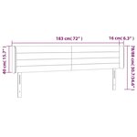 vidaXL Tête de lit à LED Gris clair 183x16x78/88 cm Tissu