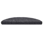 vidaXL Tapis d'escalier autocollants 15 pièces 56 x 17 x 3 cm Gris foncé Demi-rond