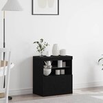 vidaXL Buffet Noir 60 x 37 x 67 cm Bois d'ingénierie