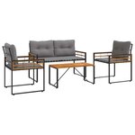 vidaXL Ensemble de meubles d'extérieur 4 pc Gris clair