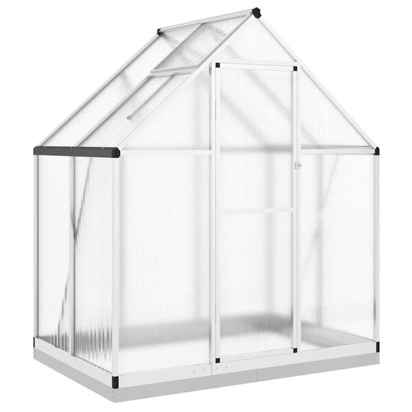 vidaXL Serre avec cadre de base argenté 169x114x202 cm aluminium