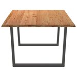 vidaXL Table à manger avec bord naturel 220x120x74cm bois massif chêne