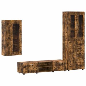 vidaXL Ensemble meuble TV FLORIN Chêne fumé Bois d'ingénierie