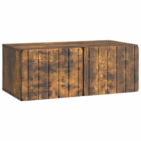 vidaXL Meuble TV mural 78 5 x 41 x 30 cm Chêne fumé Bois d'ingénierie