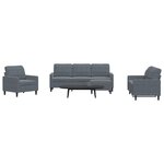 vidaXL Ensemble de canapés 4 Pièces avec coussins Gris foncé Velours