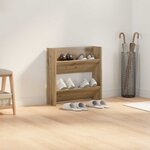 vidaXL Cabinets à chaussures muraux chêne artisanal 60 x 18 x 60 cm