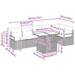 Ensemble de Canapés de Jardin 7 pièces avec Coussins Beige Poly Rattan