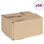 vidaXL Boîte Pliable 50 Pièces Marron 20 x 15 x 10 cm Carton