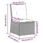 vidaXL Canapé de jardin avec coussin Noir et blanc crème polyrotin