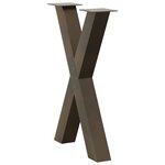 vidaXL Pieds de table à manger en forme de X  2 pièces  acier naturel  50 x (72-73) cm