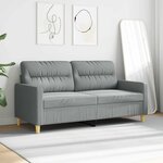 vidaXL Canapé à 2 places Gris clair 140 cm Tissu
