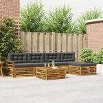 vidaXL Ensemble de canapés d'extérieur 6 Pièces Naturel et Anthracite