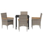 vidaXL Ensemble de salle à manger pour jardin 5 Pièces Gris Poly rotin