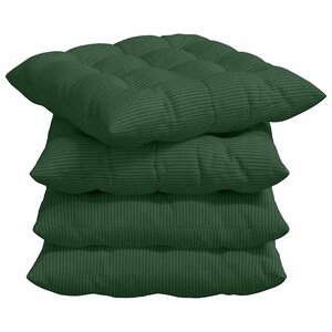 vidaXL Coussins de siège 4 Pièces Vert foncé 40 x 40 x 6 cm
