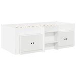 vidaXL Cadre de lit en loft avec armoire 3 Pièces Blanc Bois d'ingénierie