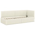 vidaXL Cadre de lit d'angle avec tête de lit Crème 80 x 200 cm Velours
