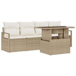 vidaXL Ensemble de canapé de jardin avec coussin 5 Pièces beige et crème