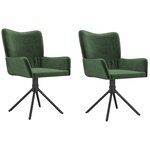 vidaXL Chaises pivotantes à manger lot de 2 Vert foncé Velours