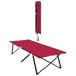 vidaXL Lit de camping pliant Rouge 206 x 76 x 74 cm Tissu Oxford
