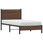 vidaXL Cadre de lit en métal sans matelas chêne marron 80x200 cm