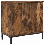 vidaXL Ensemble de mobilier de salle de bain avec tiroir Chêne fumé