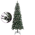 vidaXL Sapin de Noël artificiel avec support Vert 210 cm PVC